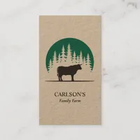 Modern Country Kraft Bull Family Cattle Farm  Business Card