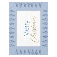 Dusty Blue Pagoda Christmas Tree Tablecloth