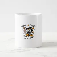 Eat Drink And Be Scary Halloween Pumpkin Miniature Giant Coffee Mug