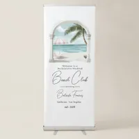 Coastal Chic Beach Club Bachelorette Welcome Retractable Banner