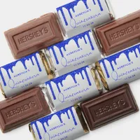 Silver Royal Blue Azul Glitter Drips Quinceanera Hershey's Miniatures