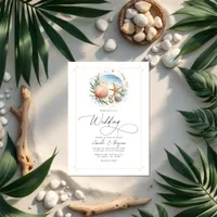 Coastal Chic Beach Wedding QR Code Invitation