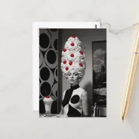 Woman with Whipped Cream and a Cherries Hair Postcard