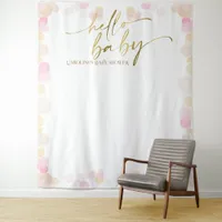 Hello Baby Boho Baby Girl Shower Backdrop