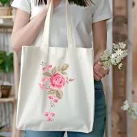 Garden Rose Flower Tote Bag