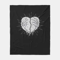 Monochrome Skeleton Hand With Heart Classic Fleece Blanket