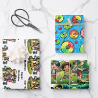 Personalized Disc Golf Boy's Birthday   Wrapping Paper Sheets