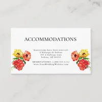 Watercolor Red Floral  Guest Accommodations Enclosure Card