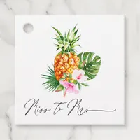 Tropical Destination Pineapple Miss to Mrs Favor Tags