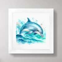 Coastal Beach Under the Sea Dolphin Ocean  Framed Art