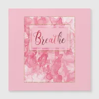 Breathe - Pretty Pink & White Swirl with Gold Trim