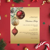 Gold red business Christmas Party invitation