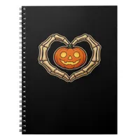 Skeleton Hands Heart With Pumpkin Cute Spooky Hall Notebook