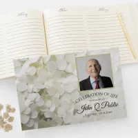 White Hydrangeas Celebration of Life Memorial Guest Book