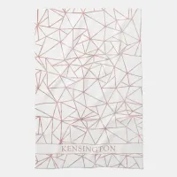 Elegant Rose Gold Foil Copper Geometric Polygon Kitchen Towel