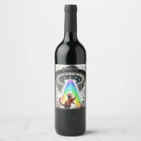 Ginger Kitty and UFO Wine Label