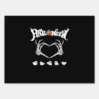 Skeleton Hand With Halloween Theme Dark Seasonal Sign