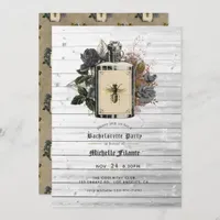 Floral Halloween Gothic Bachelorette Party Invitat Invitation