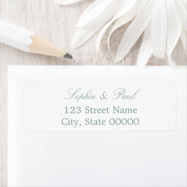 Stylish Sea Glass White Return Address Label