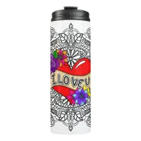 I Love You | Street Art Urban Heart Dragonflies Thermal Tumbler