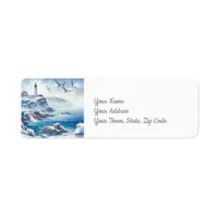 Winter Coastline Return Address Label