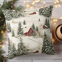 Rustic Winter Woodland Christmas Throw Pillow