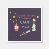 Girl Glamping Party personalized Paper Napkins