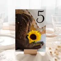 Country Sunflower and Lace Wedding Table Numbers