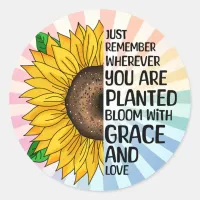 Inspirational Quote and Hand Drawn Sunflower Pastel