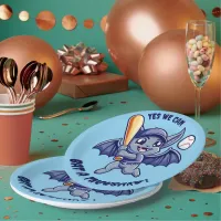 Funny Cute Bat Yes We Can Bat a Thousand Paper Plates