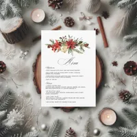 Dreamy Woodland Evergreen Winter Wedding Menu