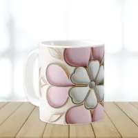 Pastel Pink St Patricks Day Stained Glass Style Coffee Mug