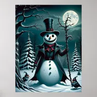 A Creepy Snowman Poster