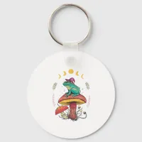 Cottagecore Aesthetic Goblincore Frog Wizard On Mu Keychain