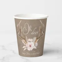 Oh Deer Baby Shower Paper Cups – Woodland Watercol
