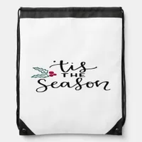 Tis The Season Retro Classic Design Drawstring Bag