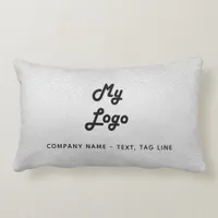 Silver metal black business logo elegant lumbar pillow