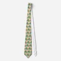 Vintage Easter Girl in Egg on Purple Flowers, ZSSG Neck Tie