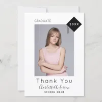 Graduation black white photo modern thank you