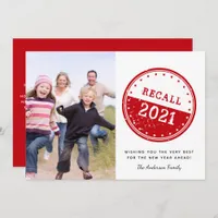 Funny Photo Recall 2021 Christmas  Holiday Card