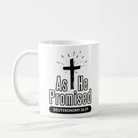 As He Promised Deuteronomy Minimalist Bible Verse Coffee Mug