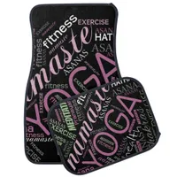 Yoga Word Cloud Plum/Green ID254 Car Floor Mat