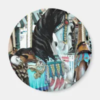 Watercolor Merry-Go-Round Horse Magnet