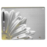 Yellow Floral Highlights  Dry Erase Board With Keychain Holder