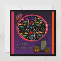 Candy, Tombstone and Jack o' Lanterns Invitation