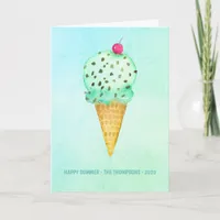Watercolor Ice Cream Summer Greeting Card