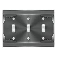 Elegant Modern Faux Black Chic Fancy Metal Trendy Light Switch Cover