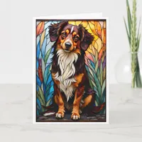 Stained Glass Style Mixed Breed Dog  Card
