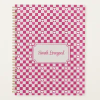 Pink Checkers & Hearts Planner