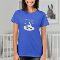 Blue Stork Boy Baby Shower T-Shirt